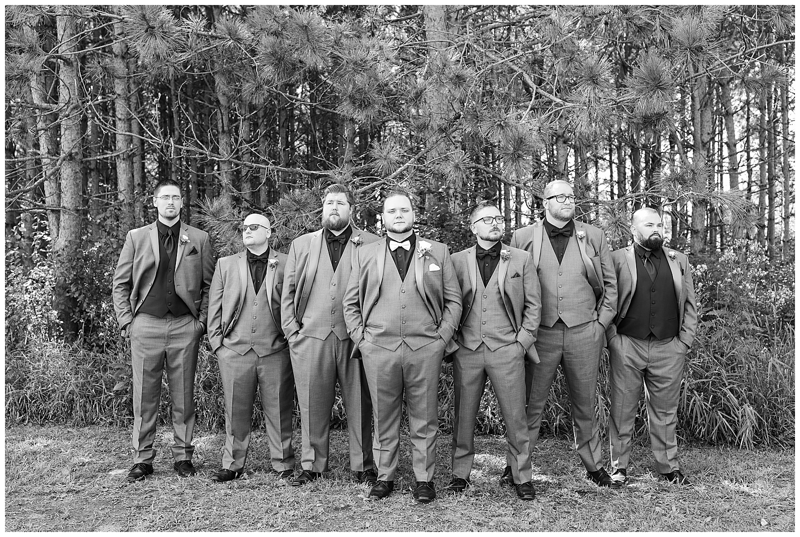 Wisconsin wedding, groom and groomsmen