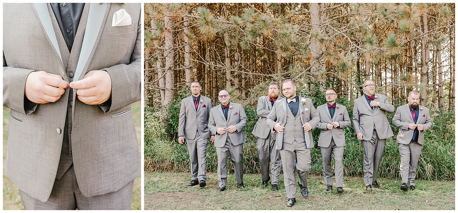 Wisconsin wedding, groom and groomsmen