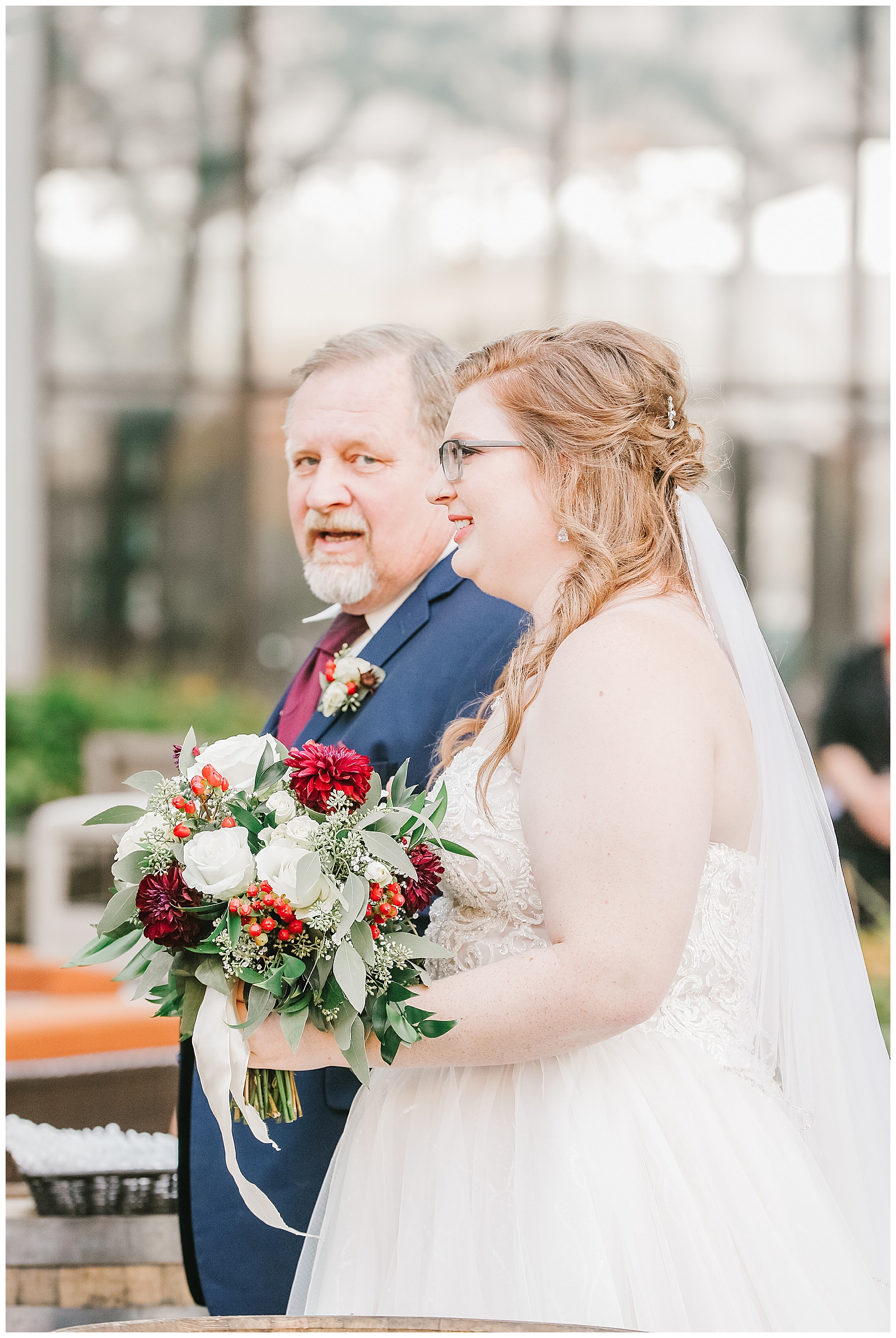 Wisconsin wedding, bride and father